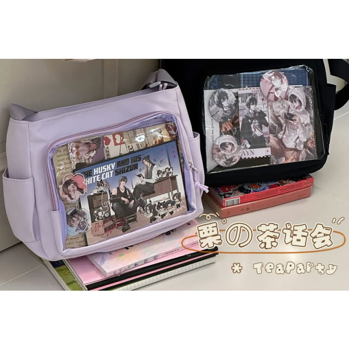 Plain Transparent Panel Messenger Bag