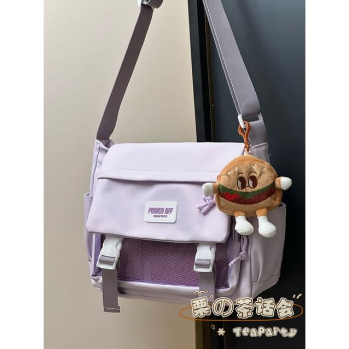 Plain Transparent Panel Messenger Bag - With Hamburger