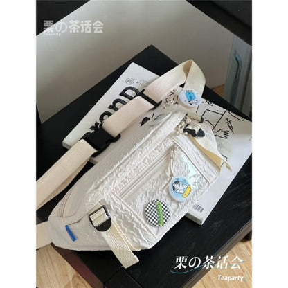 Plain Waist Bag / Charm / Pin / Set - Off-White / One Size