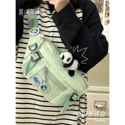 Plain Waist Bag / Charm / Pin / Set - With Panda - Light