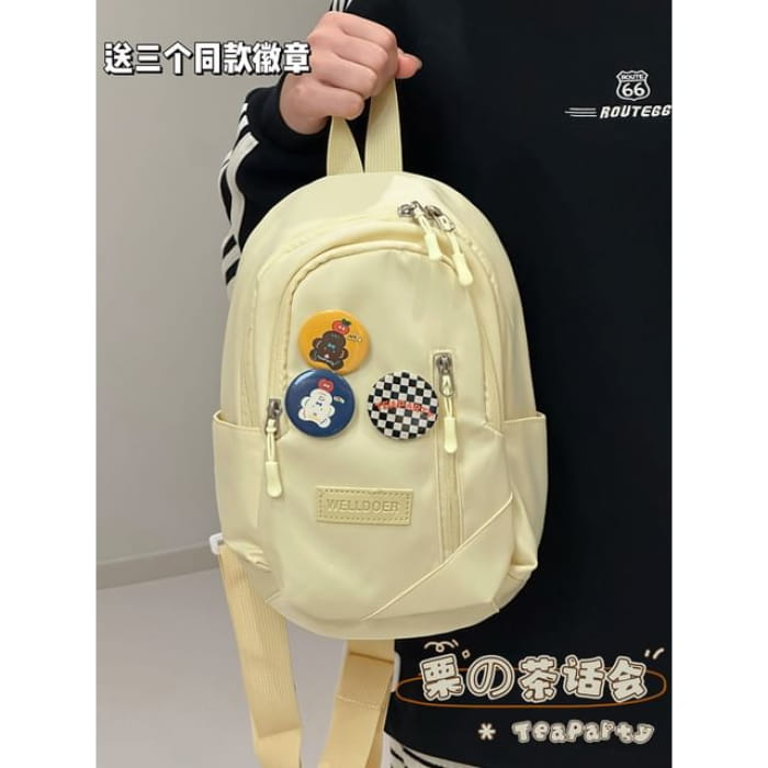 Plain Zip Sling Bag - Yellow / One Size