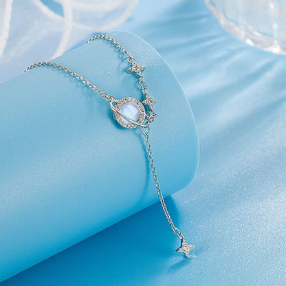 Planet Rhinestone Alloy Lariat Necklace