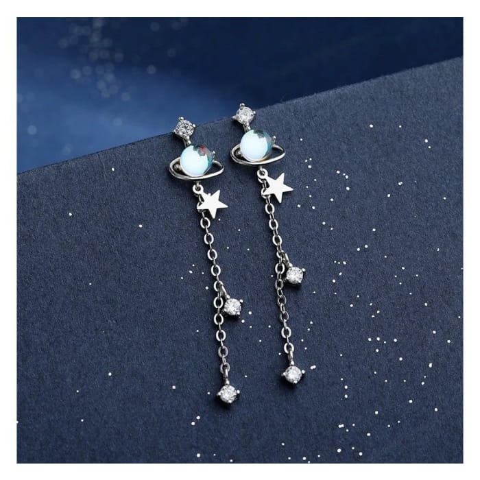 Planet Star Drop Earring