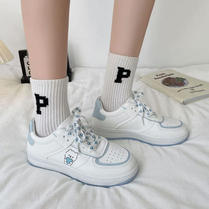 Platform Bear Print Lace Up Sneakers