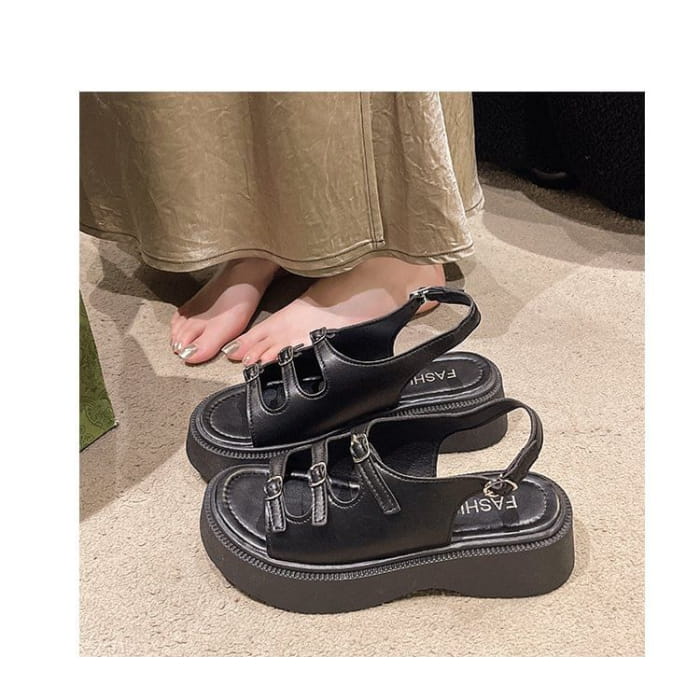 Platform Buckle Strap Sandals