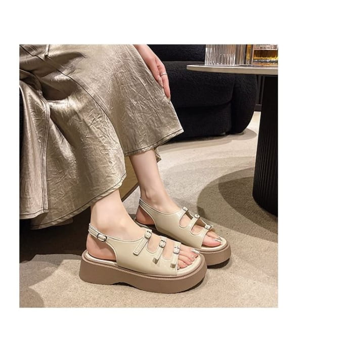 Platform Buckle Strap Sandals