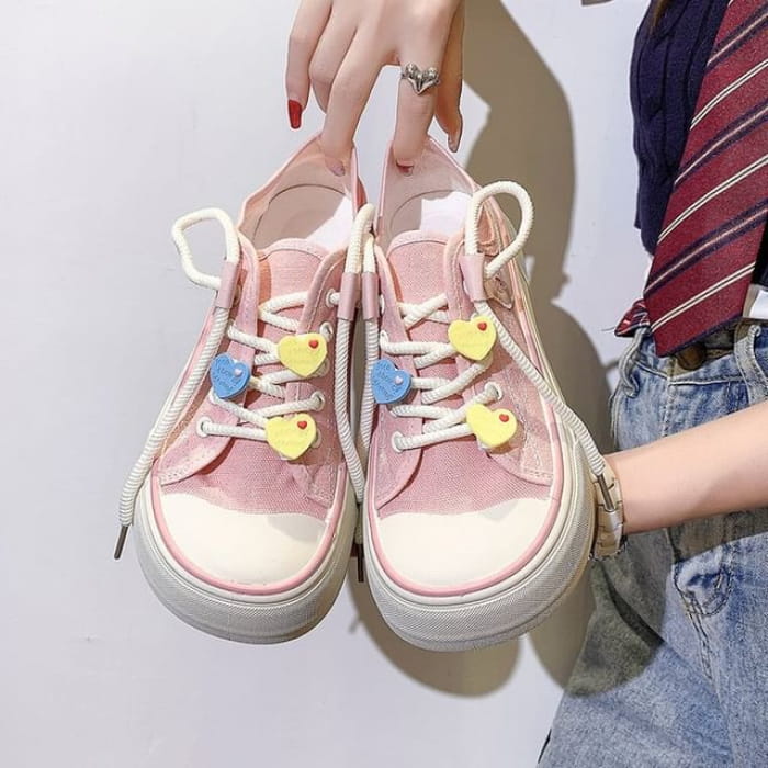 Platform Canvas Sneakers - Pink / 35