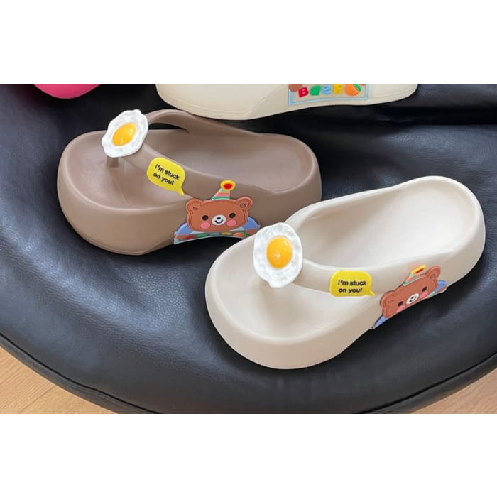 Platform Cartoon Thong Sandals