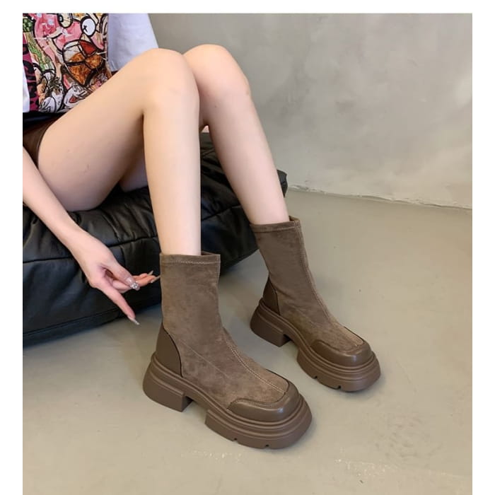 Platform Flat Boots - Shoes