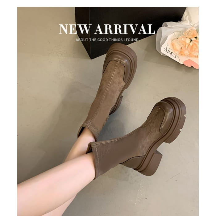 Platform Flat Boots - Shoes