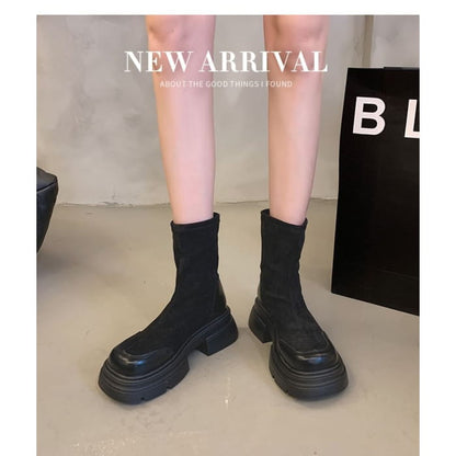 Platform Flat Boots - Shoes