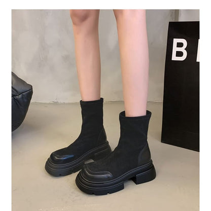 Platform Flat Boots - Shoes