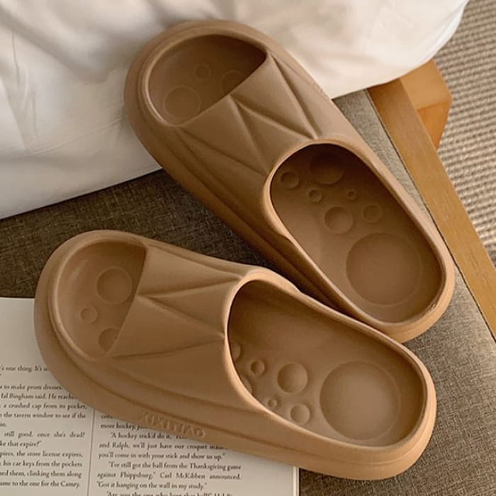 Platform Home Slippers - 6001H - Brown / 36 To 37