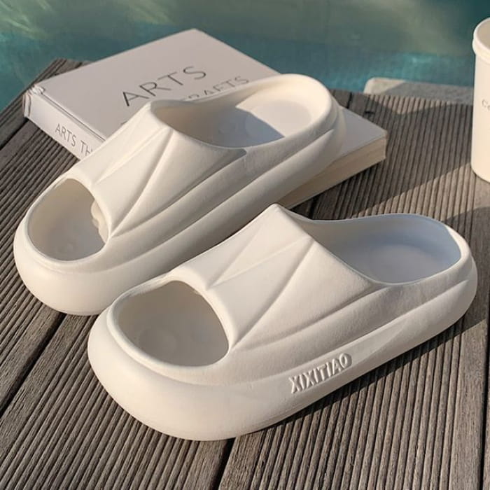 Platform Home Slippers - 6001H - Milky White / 36 To 37