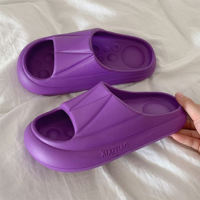 Platform Home Slippers - Dark Purple / 34 To 35