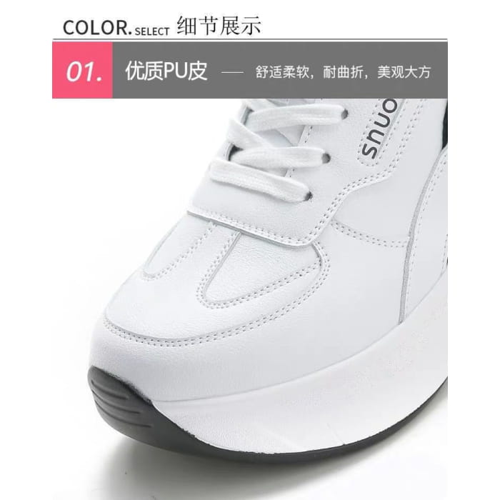 Platform Panel Hidden Wedge Sneakers