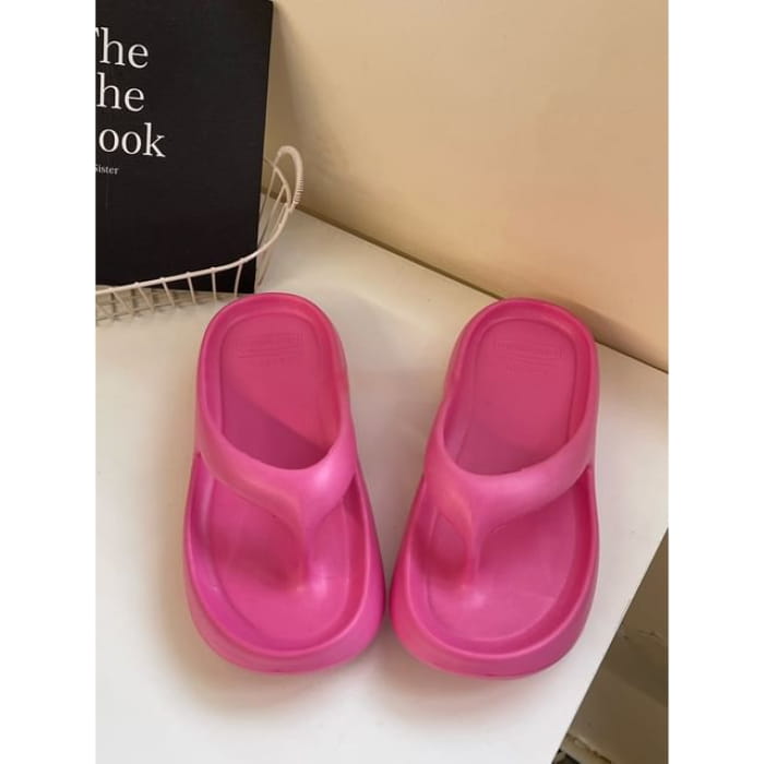 Platform Plain Flip - One Size Smaller - Rose Pink / 36