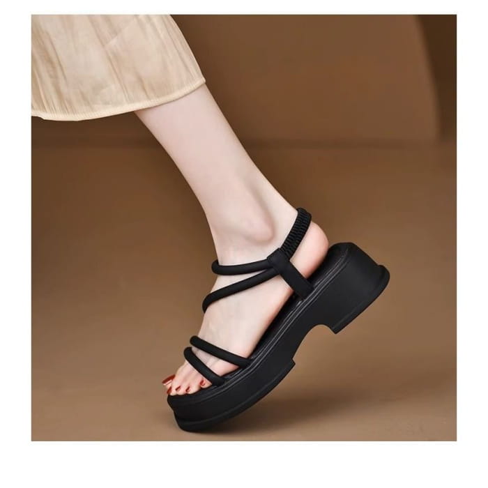 Platform Plain Sandals