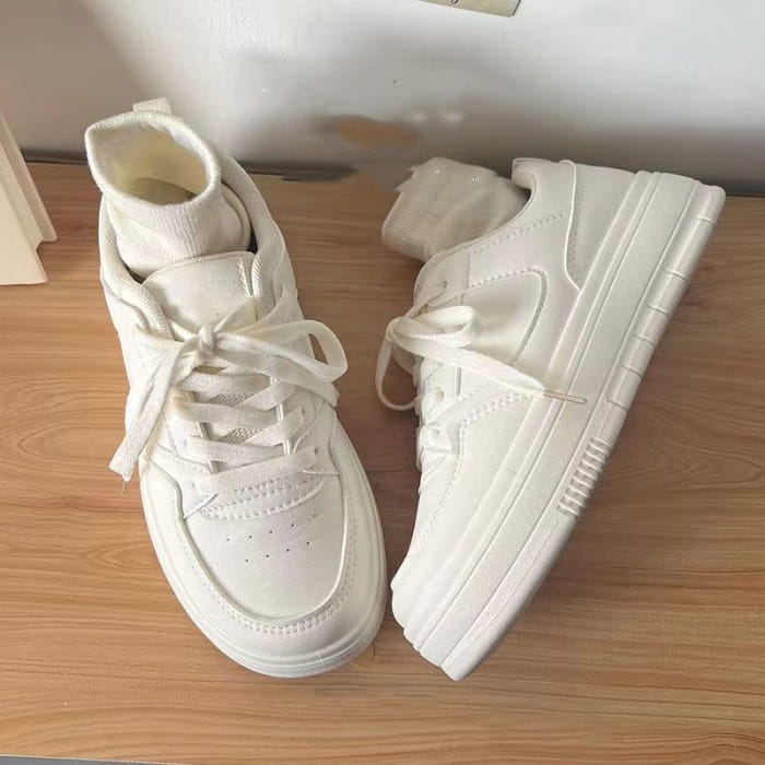 Platform Plain Sneakers