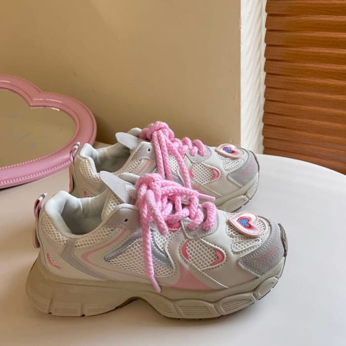 Platform Sneakers With Heart