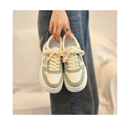 Platform Stitch Panel Sneakers