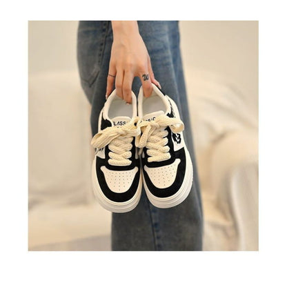 Platform Stitch Panel Sneakers