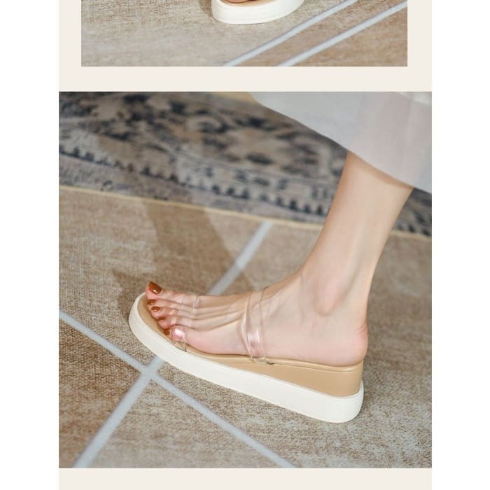 Platform Wedge Heel Slide Sandals