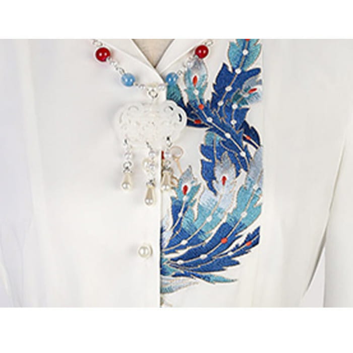 Plumage Embroidery Shirt Flower Tapestry Skirt