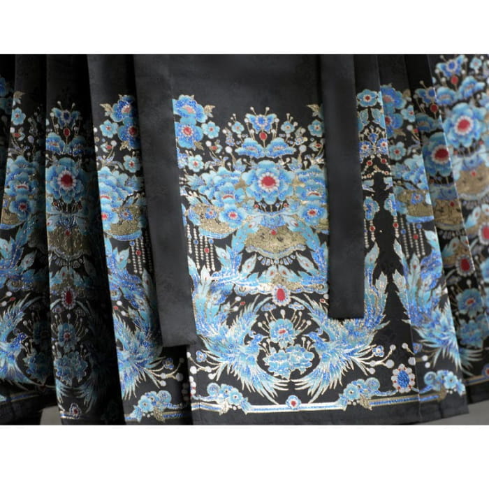 Plumage Embroidery Shirt Flower Tapestry Skirt