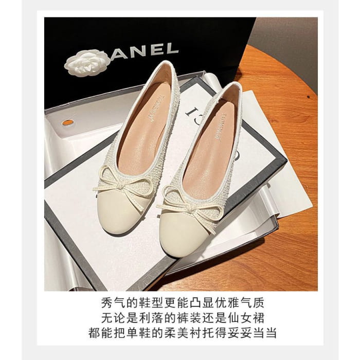 Pointed Cap Toe Bow Flats