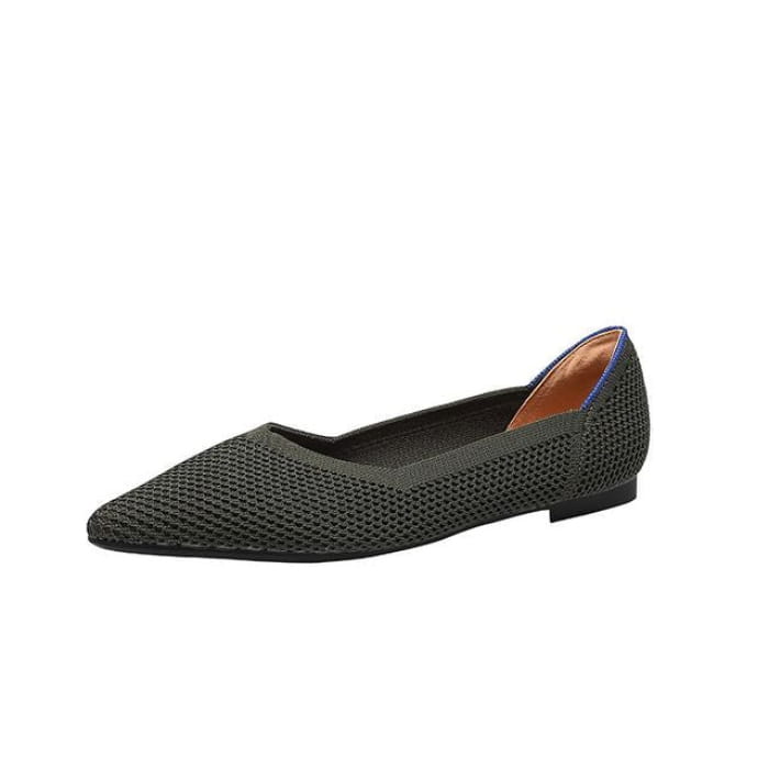 Pointed Flats - Black & Green / 34