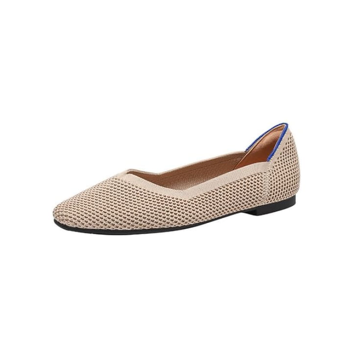 Pointed Plain Flats - Dark Almond / 34