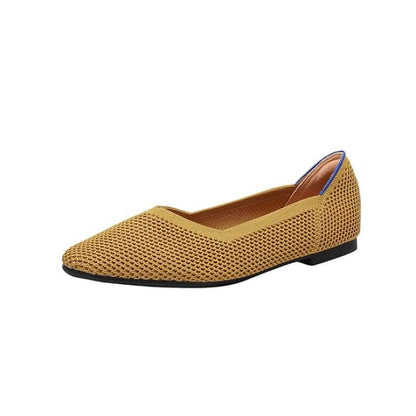 Pointed Plain Flats - Yellow / 34