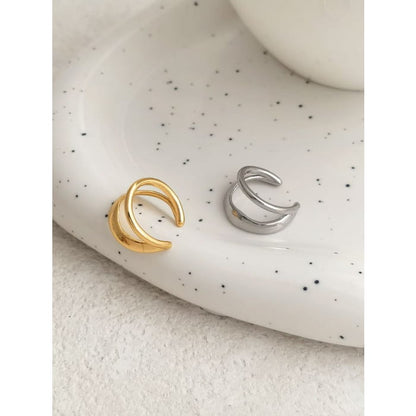 Polished Layered Alloy Ear Cuff