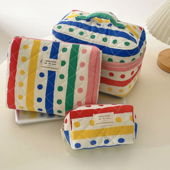 Polka Dot Fabric Makeup Bag / Clutch / Pencil Case (Various