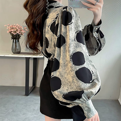 Polka Dots Long Sleeve Fashion Shirt