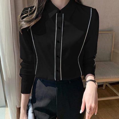 Polo Collar Blouse Workwear Shirt