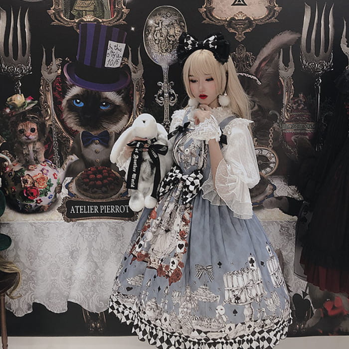 Princess Print Bow Lolita Suspender Dress