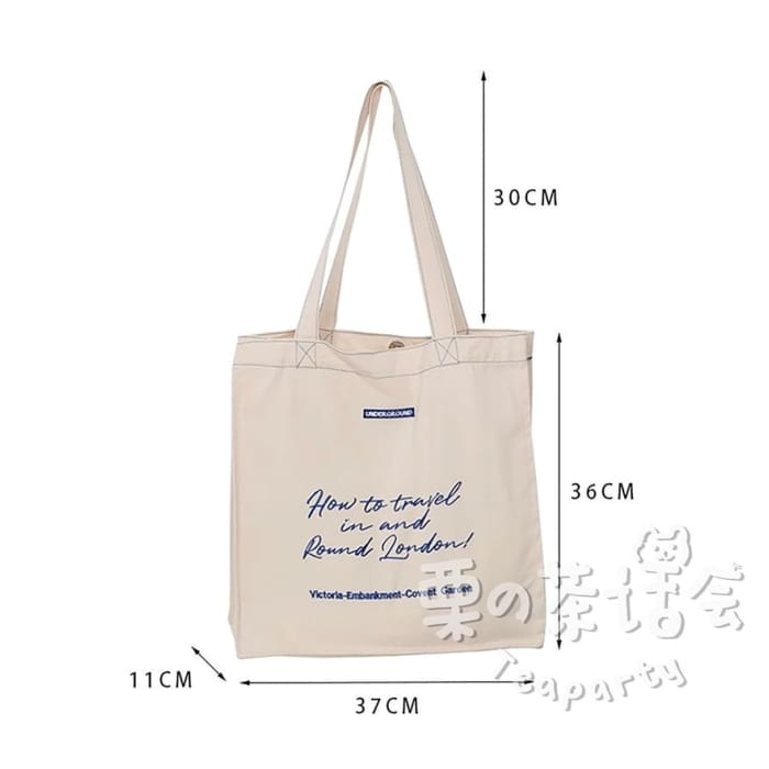 Print Canvas Tote Bag / Charm / Set