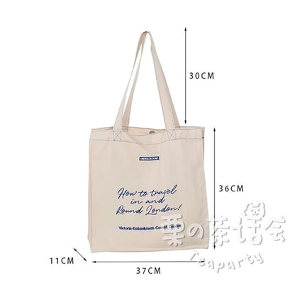 Print Canvas Tote Bag / Charm / Set