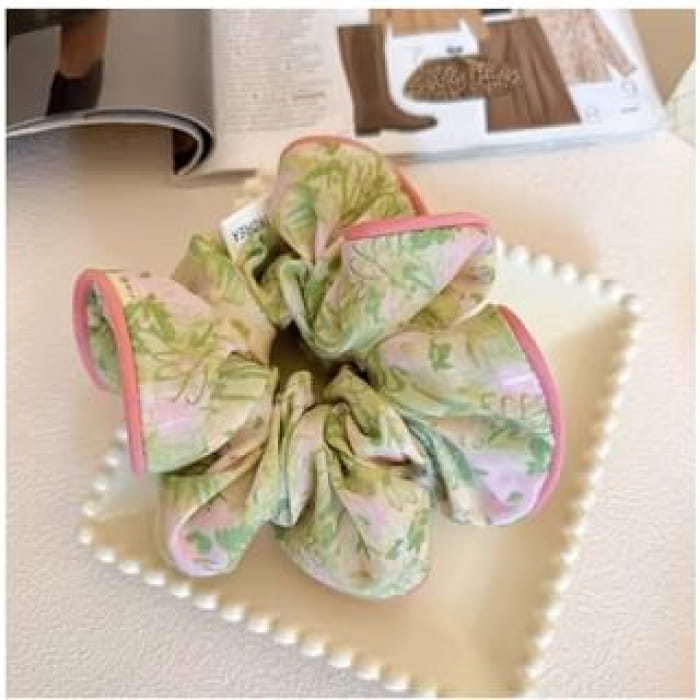 Print Fabric Scrunchie (Various Designs) - 655 - Floral