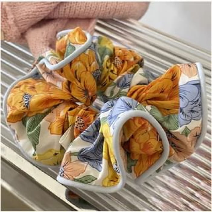 Print Fabric Scrunchie (Various Designs) - 657 - Floral