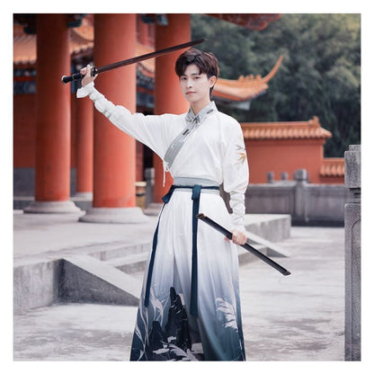 Print Gradient Hanfu Costume Set