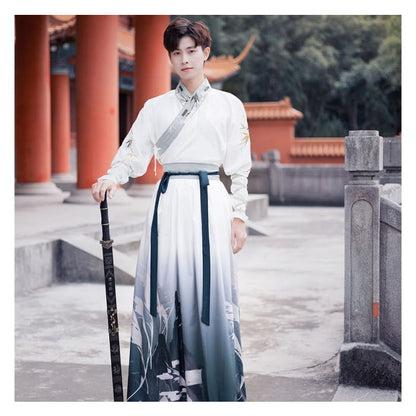 Print Gradient Hanfu Costume Set