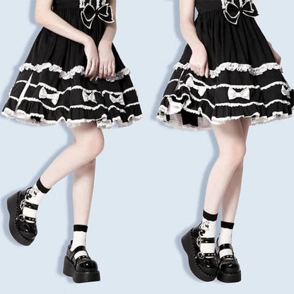 Punk Goth Bat Love Heart Buckle Platform Lolita Mary Janes