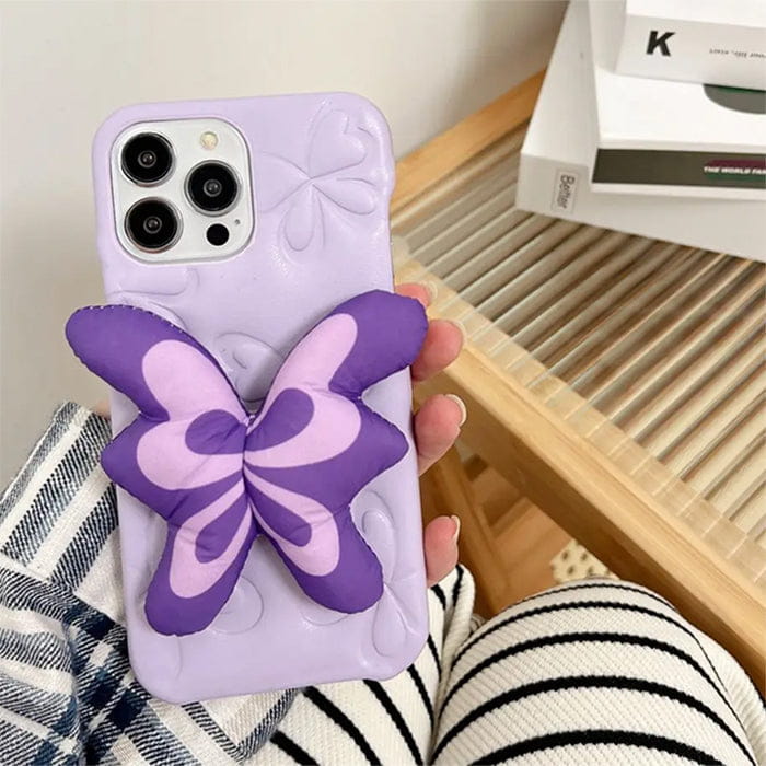 Purple Butterfly Puffer IPhone Case