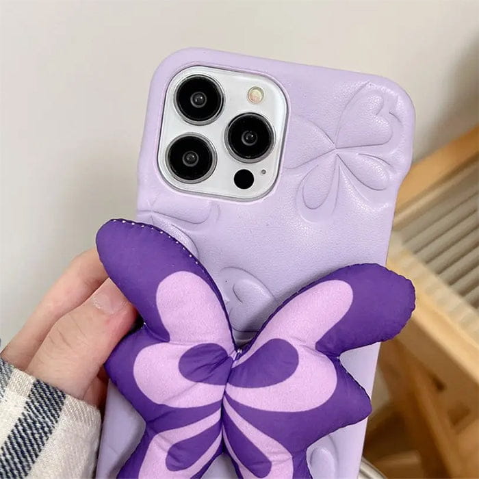 Purple Butterfly Puffer IPhone Case