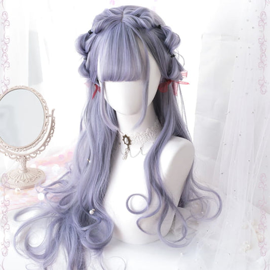 Purple Daily Long Curly Wig - One Size