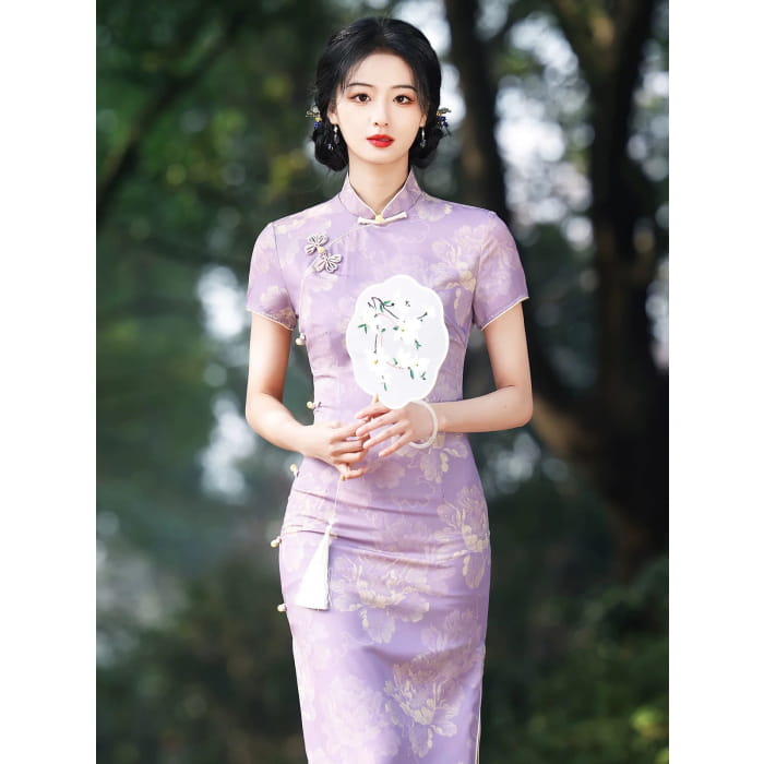 Purple Embodies Elegance Cheongsam - Female Hanfu