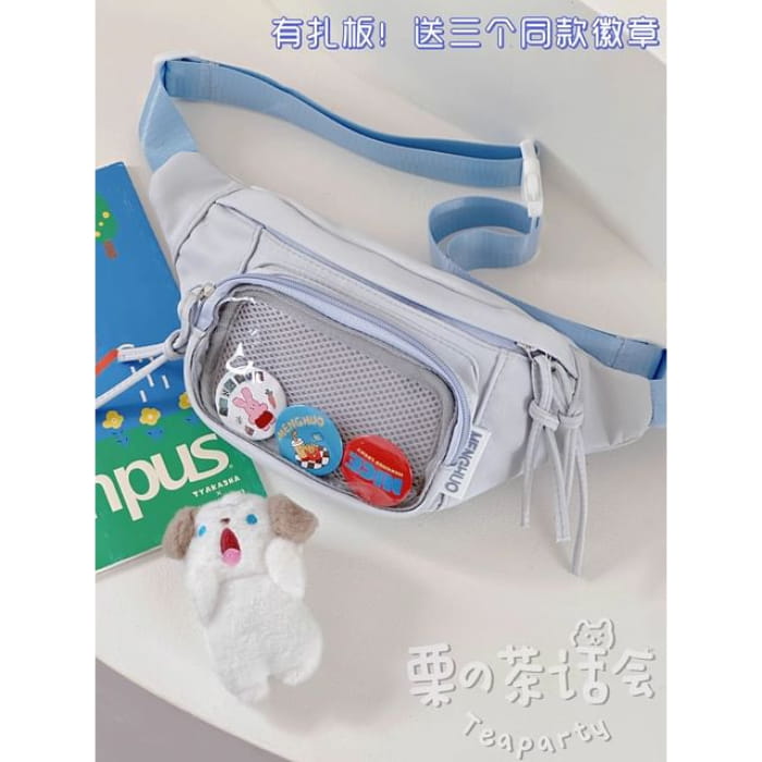 PVC Panel Belt Bag / Charm / Set - Without - Blue / One Size